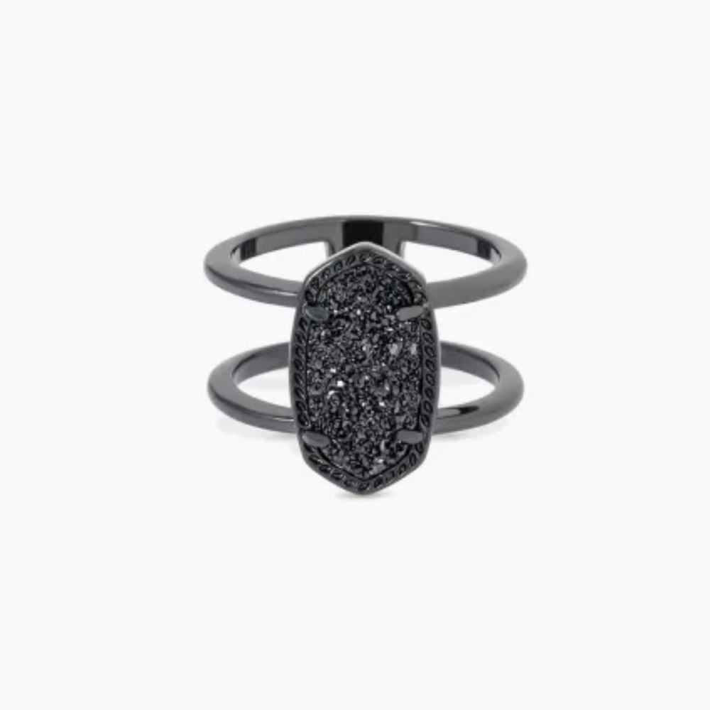 Kendra Scott Elyse double band gunmetal black absolutely beautiful